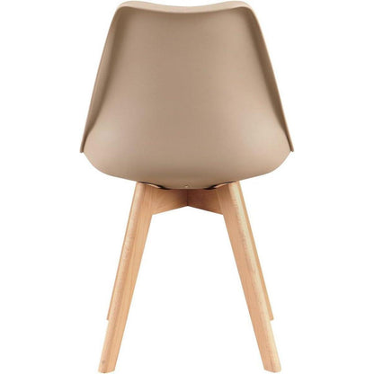Skandinavische Esszimmerstühle Set 8 – Gepolstert, Khaki