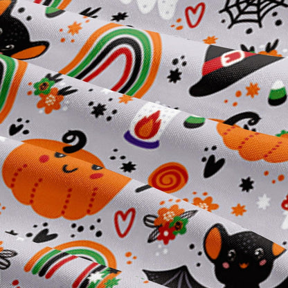 Halloween Bettwäsche Set 135x200 - Kürbis, Geist & Regenbogen 3D