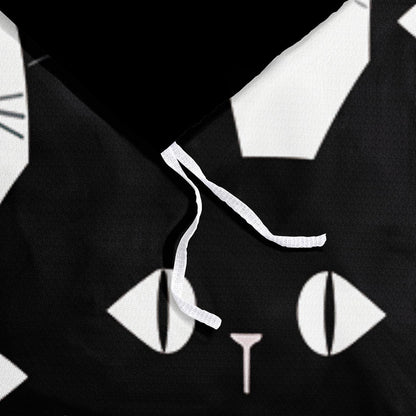 Halloween Bettwäsche Set 135x200 - Katze Schwarz Weiß 3D