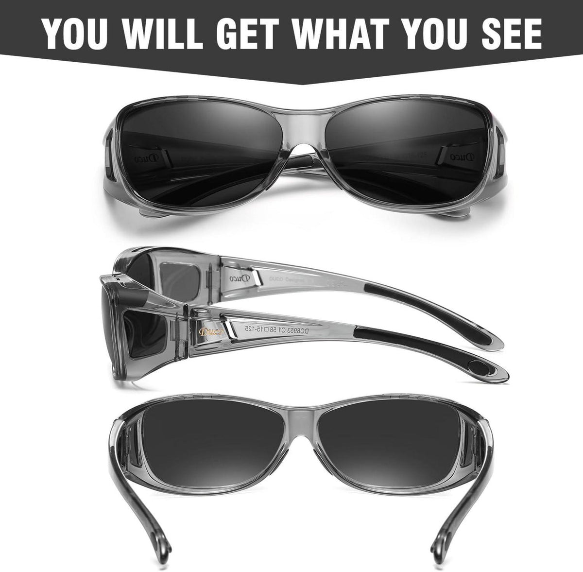 Polarisierte Überbrille für Brille UV400 Schutz M Clear
