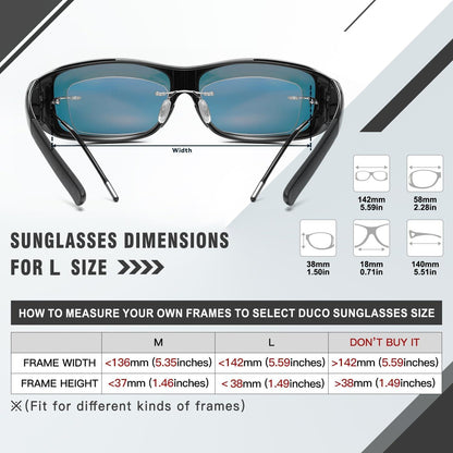 Polarisierte Sonnenbrille UV400 Schutz Schwarz Rahmen Rot Linse DUCO