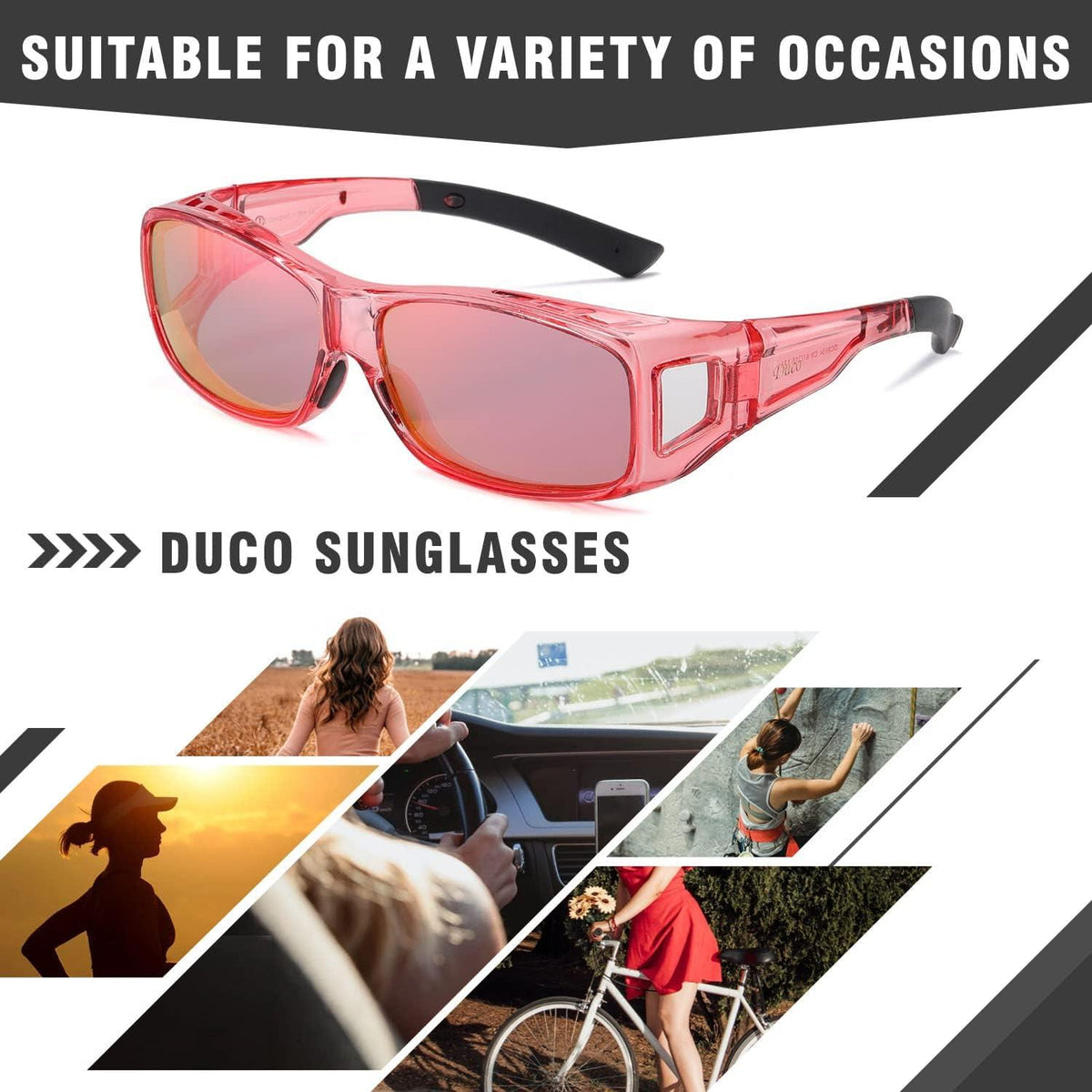 Polarisierte Sonnenbrille UV400 Schutz Überbrille für Brillenträger