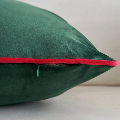 2x Samt Kissenbezug 45x45 cm Dunkelgrün – Luxus Deko Kissen