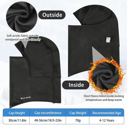 Kinder Sturmhaube Fleece Warm & Winddicht für Winter Outdoor Sport
