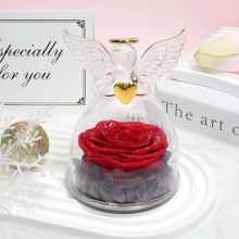 Ewige Rose Engel Figur in Glas Kuppel Geschenkbox