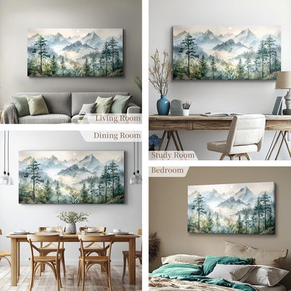 Leinwandbild Grüne Berglandschaft 50x100 cm Modern Wanddeko