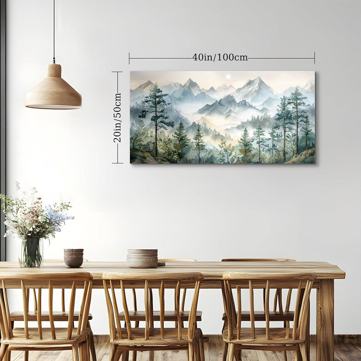Leinwandbild Grüne Berglandschaft 50x100 cm Modern Wanddeko