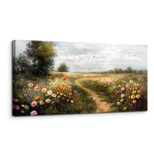 Leinwandbild Blumenmeer auf dem Land 50x100 cm Wohnzimmer Deko