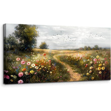 Leinwandbild Blumenmeer auf dem Land 50x100 cm Wohnzimmer Deko