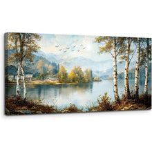 Leinwandbild Ländlicher Fluss 50x100 cm, Berge & Wasser Landschaft