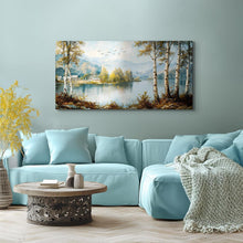 Leinwandbild Ländlicher Fluss 50x100 cm, Berge & Wasser Landschaft