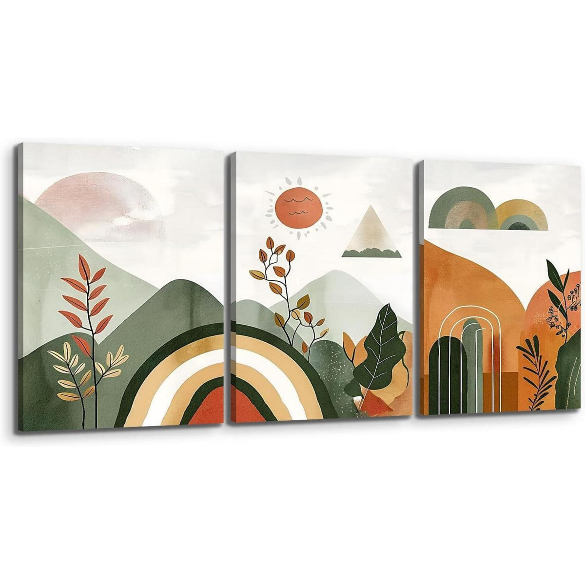 Leinwandbild Set Boho Natur Abstrakt Geometrie 70x50cm
