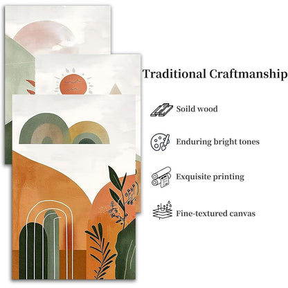 Leinwandbild Set Boho Natur Abstrakt Geometrie 70x50cm