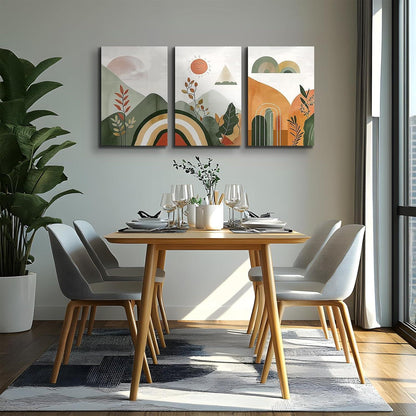 Leinwandbild Set Boho Natur Abstrakte Landschaft 58x40cm