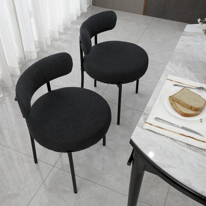 Esszimmerstühle 6er Set, Modern Retro Design, Schwarz