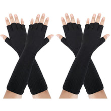 Fingerlose Handschuhe Unisex Lange Strick Armstulpen für Damen Herren