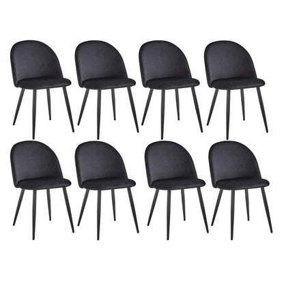 8 Esszimmerstühle Samt mit Metallbeinen, Schwarz