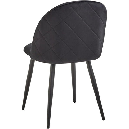 8 Esszimmerstühle Samt mit Metallbeinen, Schwarz