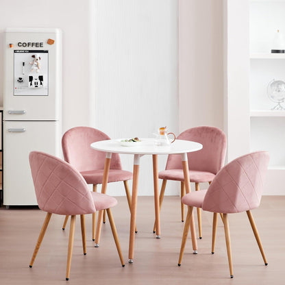 8 Esszimmerstühle Samt Rosa mit verstellbaren Schutzpolstern