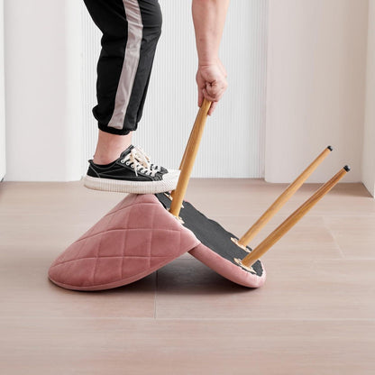 8 Esszimmerstühle Samt Rosa mit verstellbaren Schutzpolstern