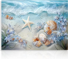 Ozean Wellen Leinwand Bild Muscheln Seestern Dekor 30x40cm