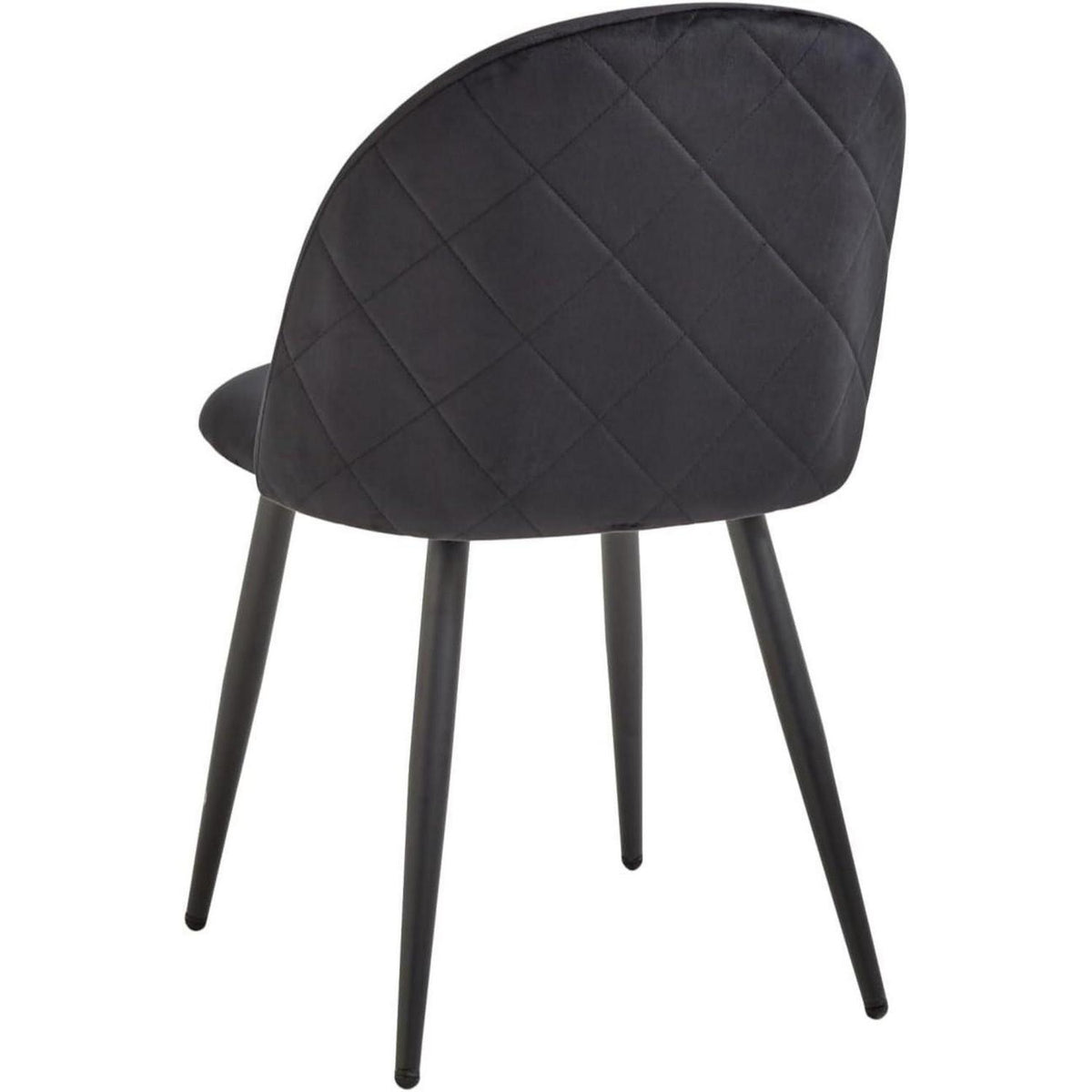 6er Set Samt Esszimmerstühle mit Metallbeinen Schwarz