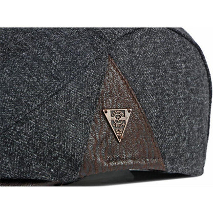 Herren Schiebermütze Winter Verstellbar – Warme Flat Cap Schwarz