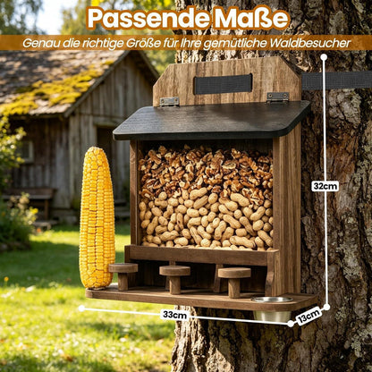 Eichhörnchen Futterhaus Holz – Wetterfest & Mit Picknicktisch