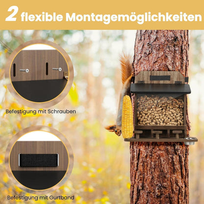 Eichhörnchen Futterhaus Holz – Wetterfest & Mit Picknicktisch