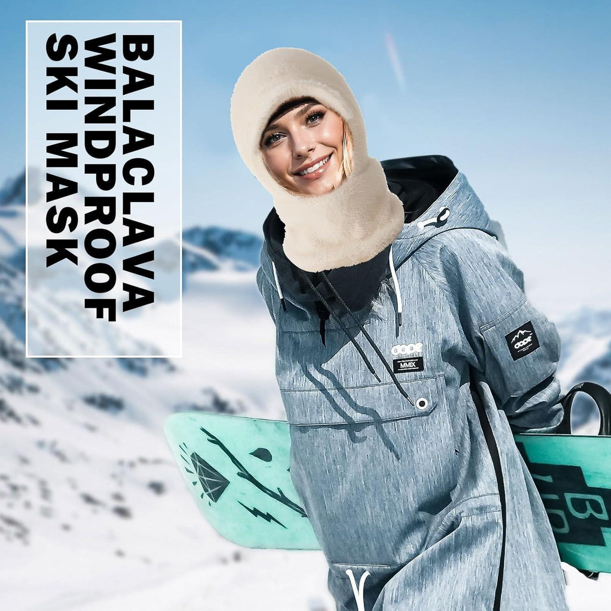 Winter Strickmütze mit Kapuze – Warm & Vielseitig Beige