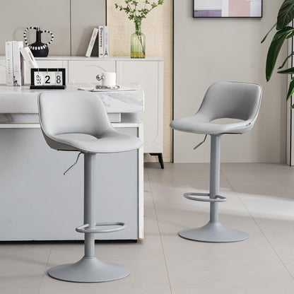 YOUNIKE Barhocker 2er Set, Höhenverstellbar & Drehbar, Grau