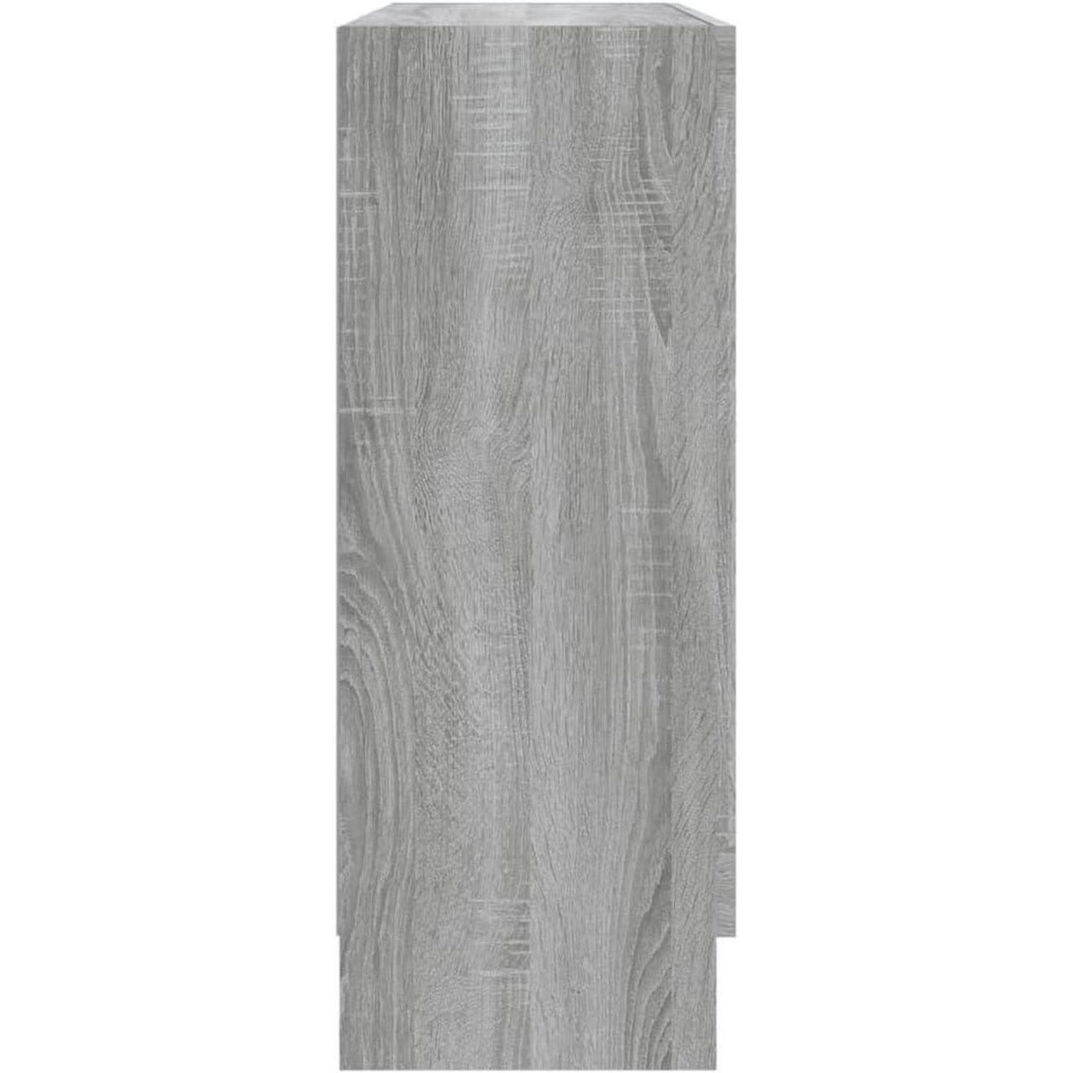 Grauer Bücherschrank mit Vitrine – 82,5 x 30,5 x 80 cm
