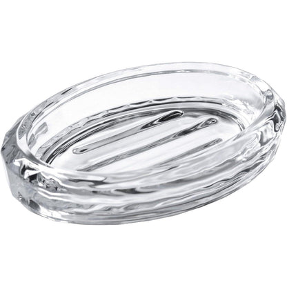 Glas Seifenschale mit Rillen – Moderner Seifenhalter für Waschbecken