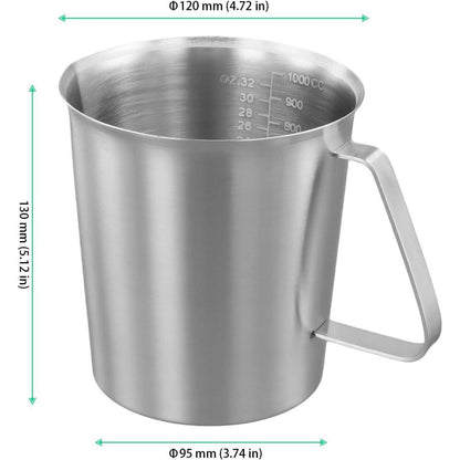 Edelstahl Messbecher 500ml mit Griff & Ausgießlippe