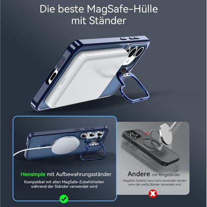 Samsung S24 FE Hülle mit MagSafe Ring Ständer & Displayschutzfolie (Blau)