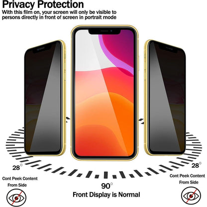 3x Sichtschutz Panzerglas iPhone 12/12 Pro 6.1" Anti-Spähen