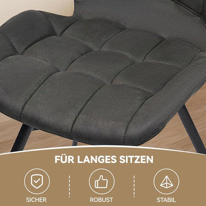 Moderne Esszimmerstühle 2er Set Schwarz