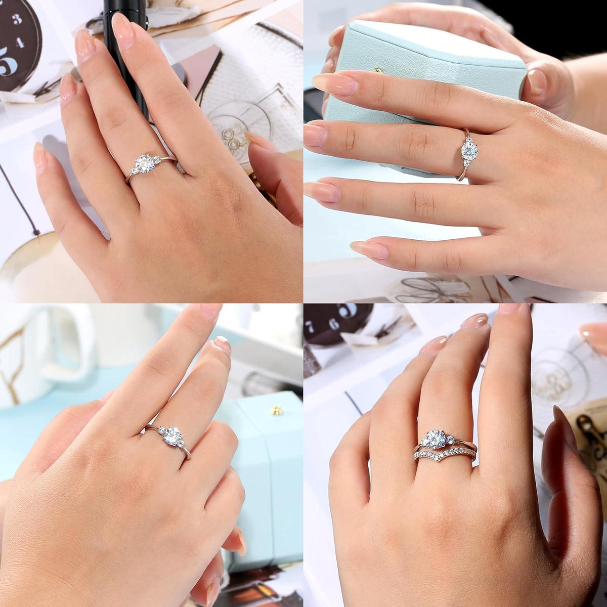 Moissanite Verlobungsring 1,0 Karat Solitärring D VVS1