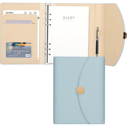 FYY A5 Binder Notizbuch Planer mit gefüttertem in Lederoptik