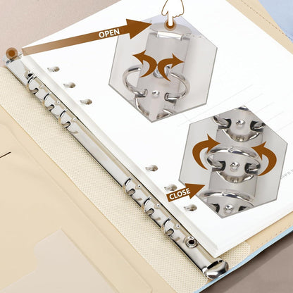 FYY A5 Binder Notizbuch Planer mit gefüttertem in Lederoptik