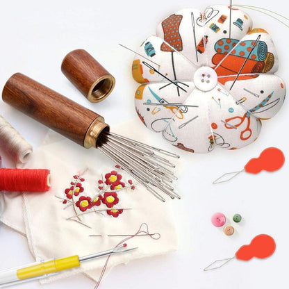 Handnähanadeln Set mit 33 Stück – Edelstahl, 5 Größen