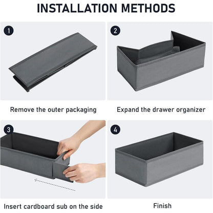 Schubladen Organizer 8er Set Dunkelgrau 30x15x9 cm