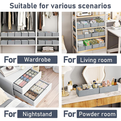 Schubladen Organizer 8er Set Dunkelgrau 30x15x9 cm