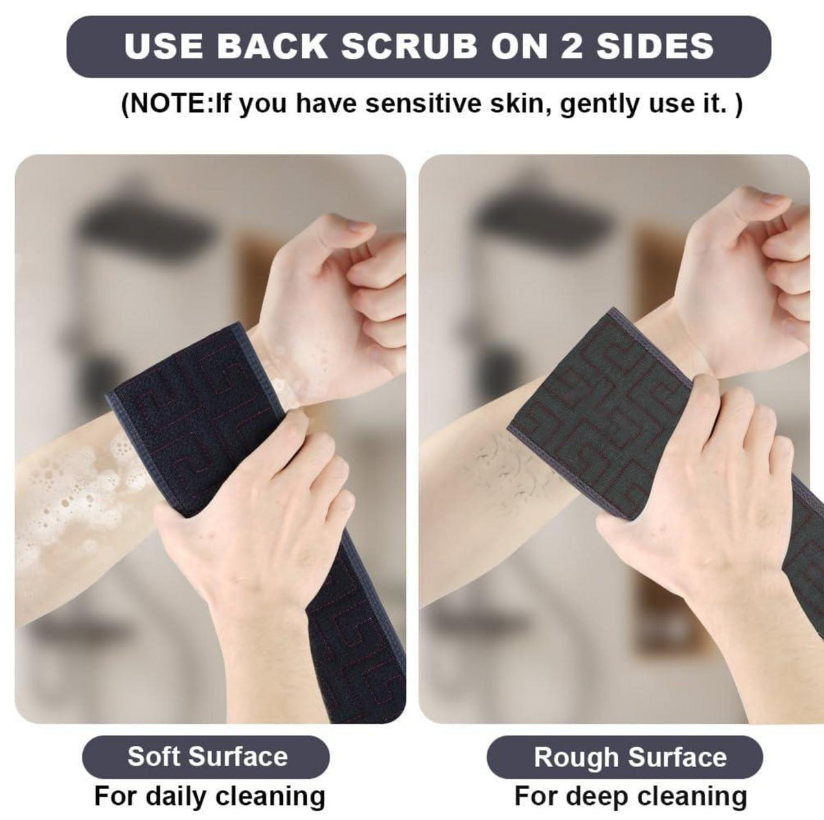 Rückenschrubber Peeling Doppelseitiger Waschlappen für Dusche