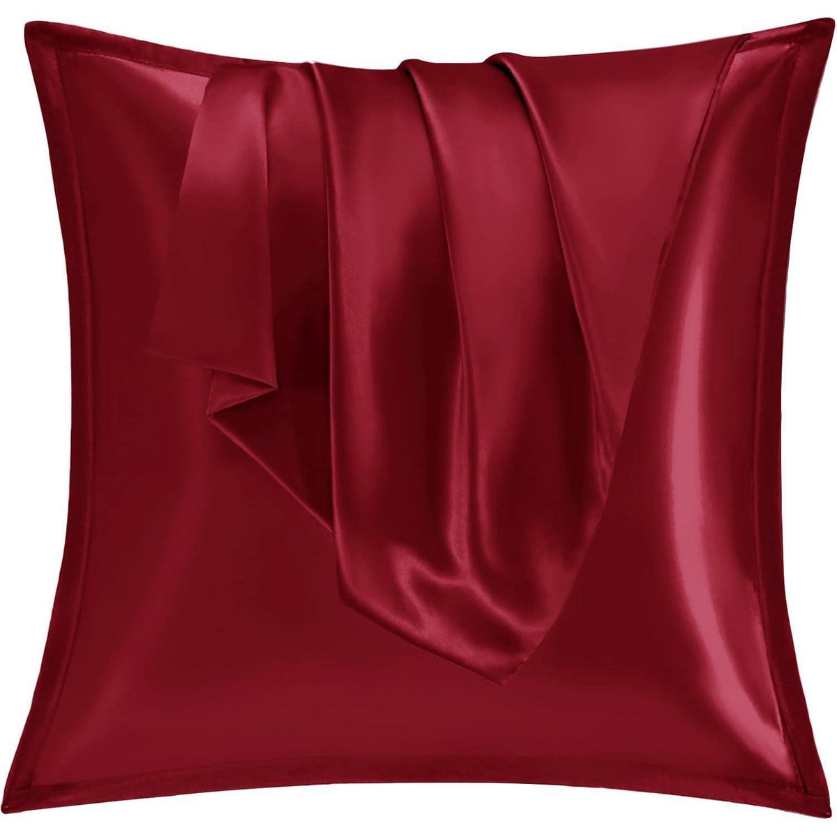 2er Set Satin Kissenbezüge 80x80cm Rot mit Reißverschluss
