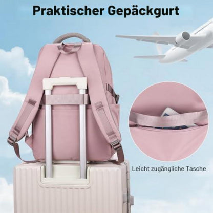 Laptop Rucksack Damen 15.6 Zoll Rosa Violett – Schulrucksack für Uni & Reisen