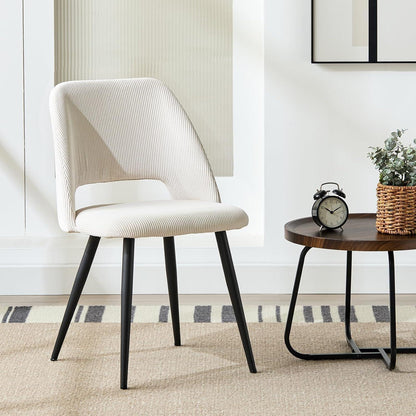Esszimmerstühle 4er Set Kordsamt Beige