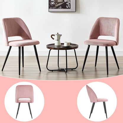 Esszimmerstühle 6er Set Rosa, Kordsamt & Metallbeine