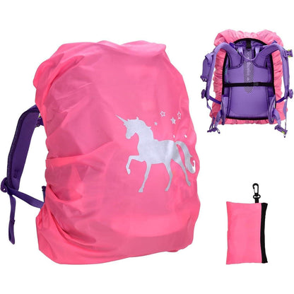 Kinder Regenhülle für Schulranzen, wasserdicht, reflektierend, Rosa
