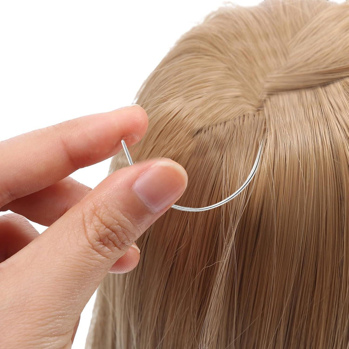 12er Set Haarwebnadel & Faden für Perücken & Haarverlängerung